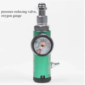 Oxygen Regulator with Pressure Gauge - Adjustable Brass Valve for Welding Torches, Medical Oxygen Tanks