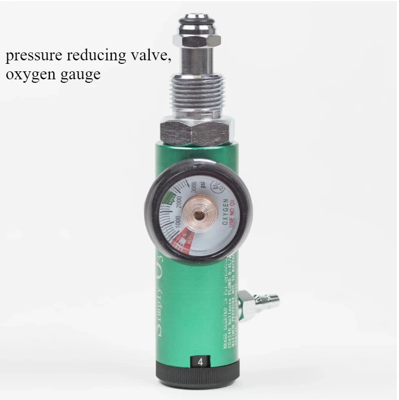 Oxygen Regulator with Pressure Gauge - Adjustable Brass Valve for Welding Torches, Medical Oxygen Tanks