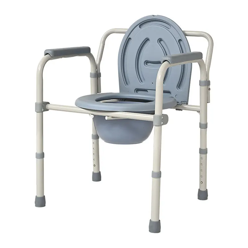 Folding Mobile Toilet Stool for Elderly, Portable Bathroom Seat, Lifetime Warranty, Lightweight Adjustable Height - Image 5