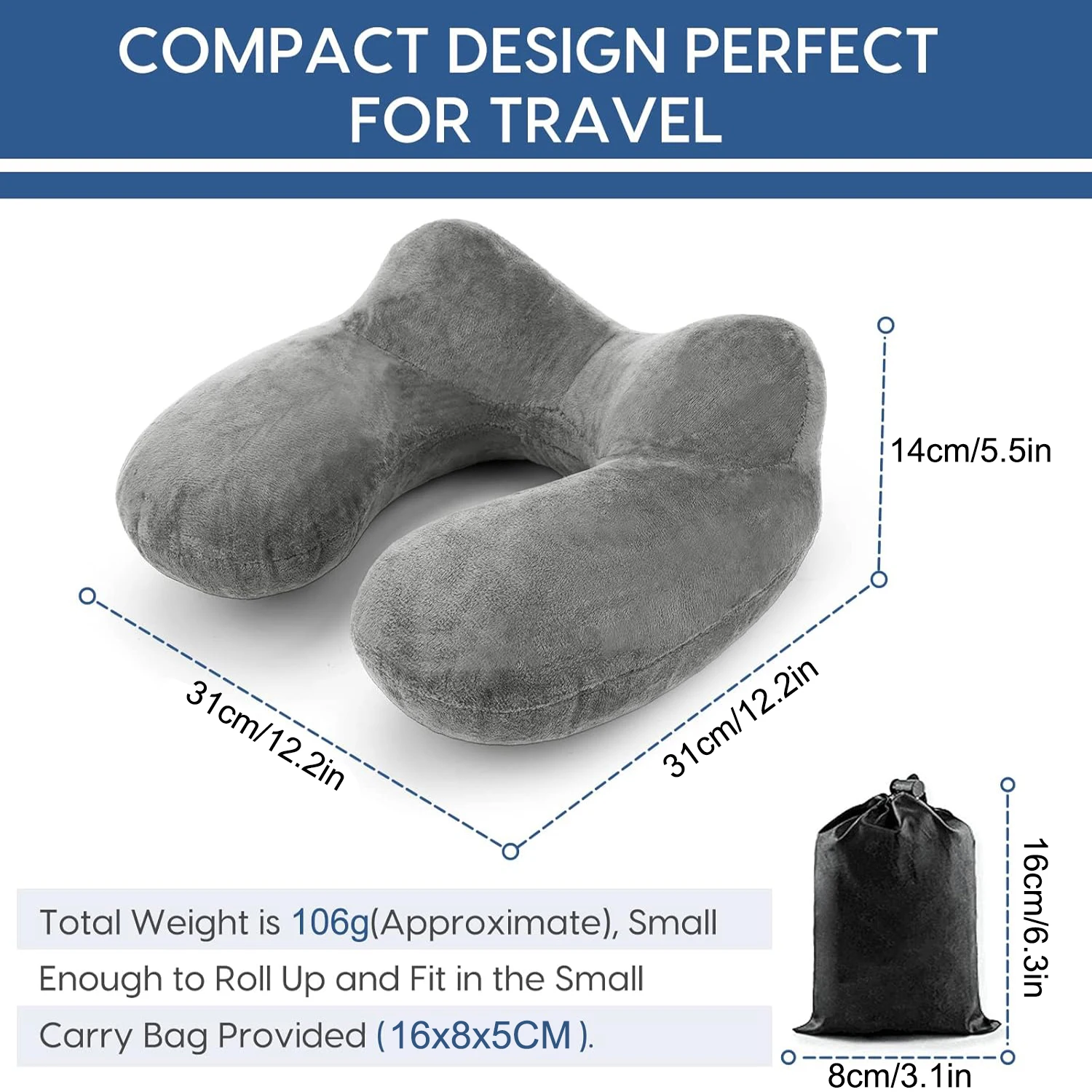 Velvet Travel Neck Pillow - Image 3