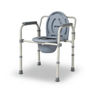 Folding Mobile Toilet Stool for Elderly, Portable Bathroom Seat, Lifetime Warranty, Lightweight Adjustable Height