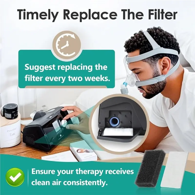 CPAP Filters for Respironics PR System One – 40-Pack Foam & Ultra-Fine Filters (SleepEasy Series) - الصورة 5