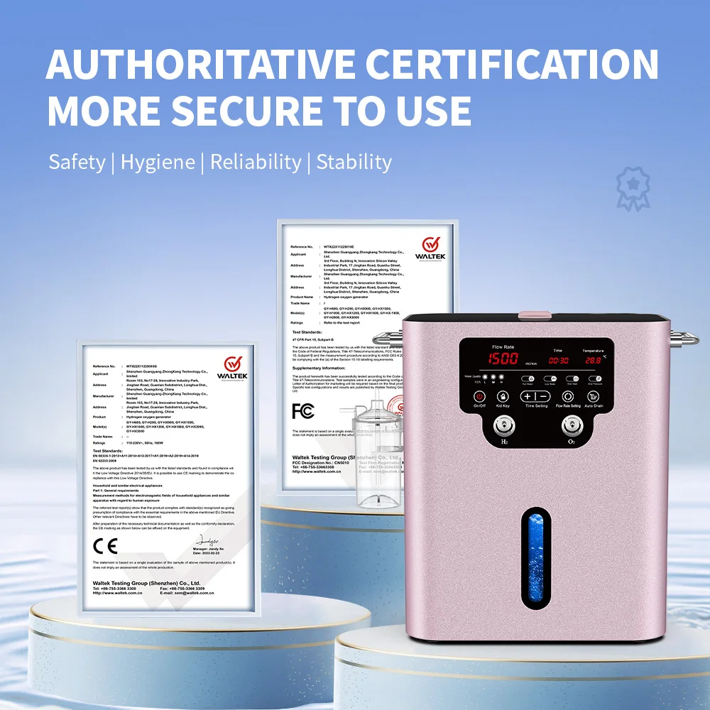 Suyzeko 1500ML Hydrogen Oxygen Inhalation Machine Hydrogen Molecular Gas Therapy Device Water Generator H2 Inhaler Water Ionizer - الصورة 4