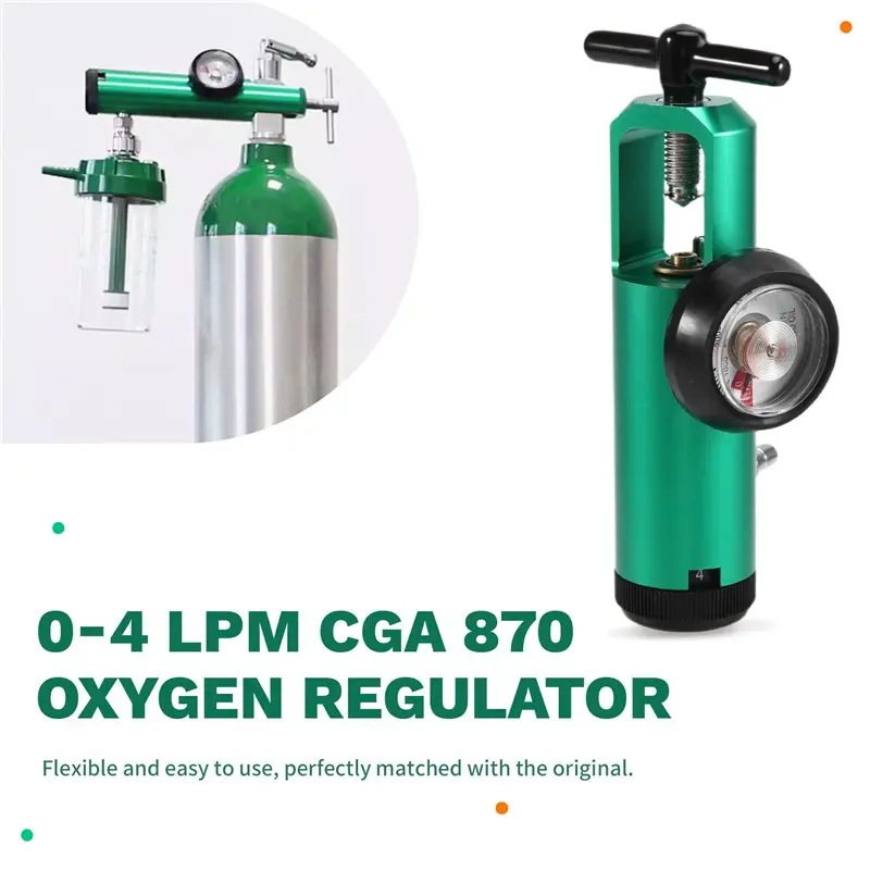 Pediatric Oxygen Regulator 0-4 LPM For Cylinder Tank CGA 870 Oxygen Regulator-VVNB - الصورة 3
