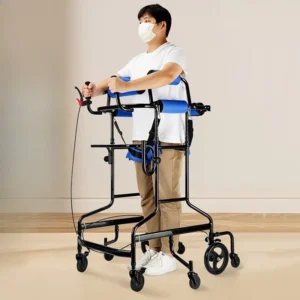 Elderly Walkers Adult Rehabilitation Walking Assistance Device Disabled Rollator Walker Adjustable Vertical Walker with Seat