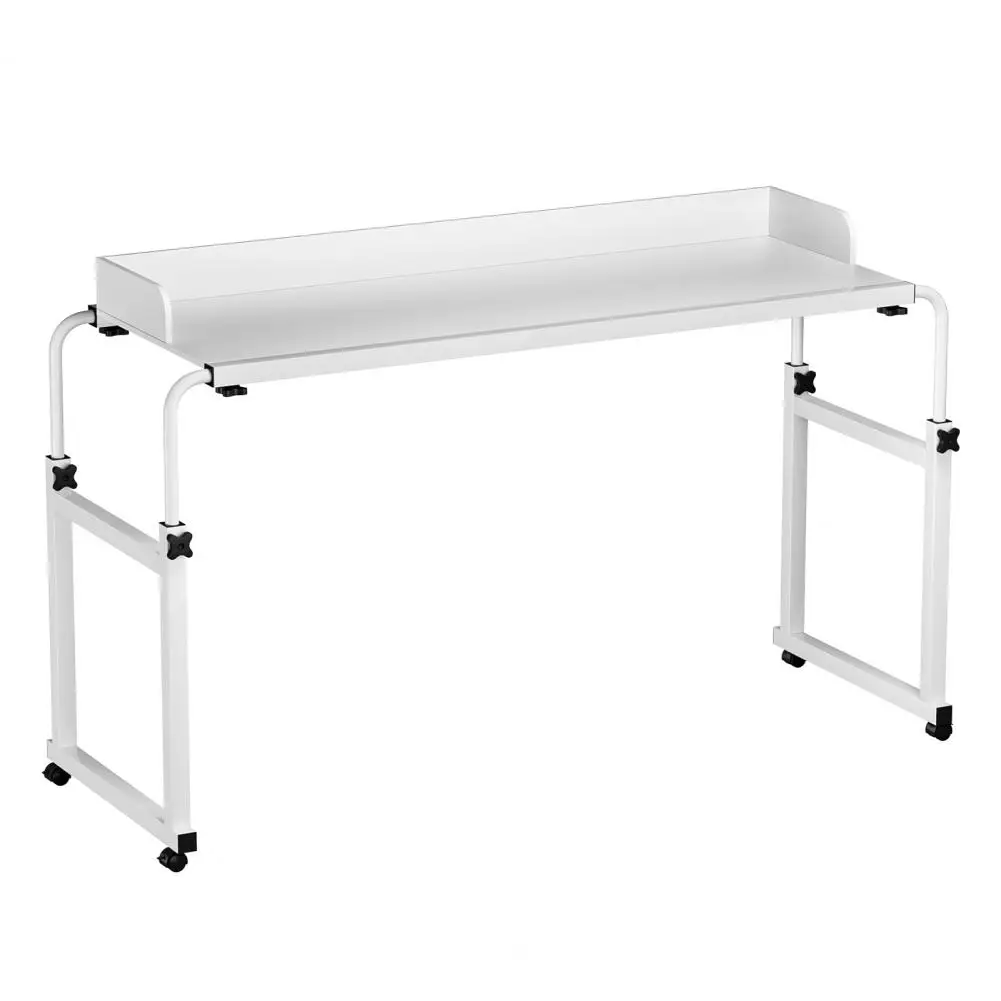 Overbed Table, 120x40CM Height Adjustable Bed Desk With Wheels, Carbon Steel Rolling Over-the-Bed Laptop Desk With Raised Baffle - الصورة 9