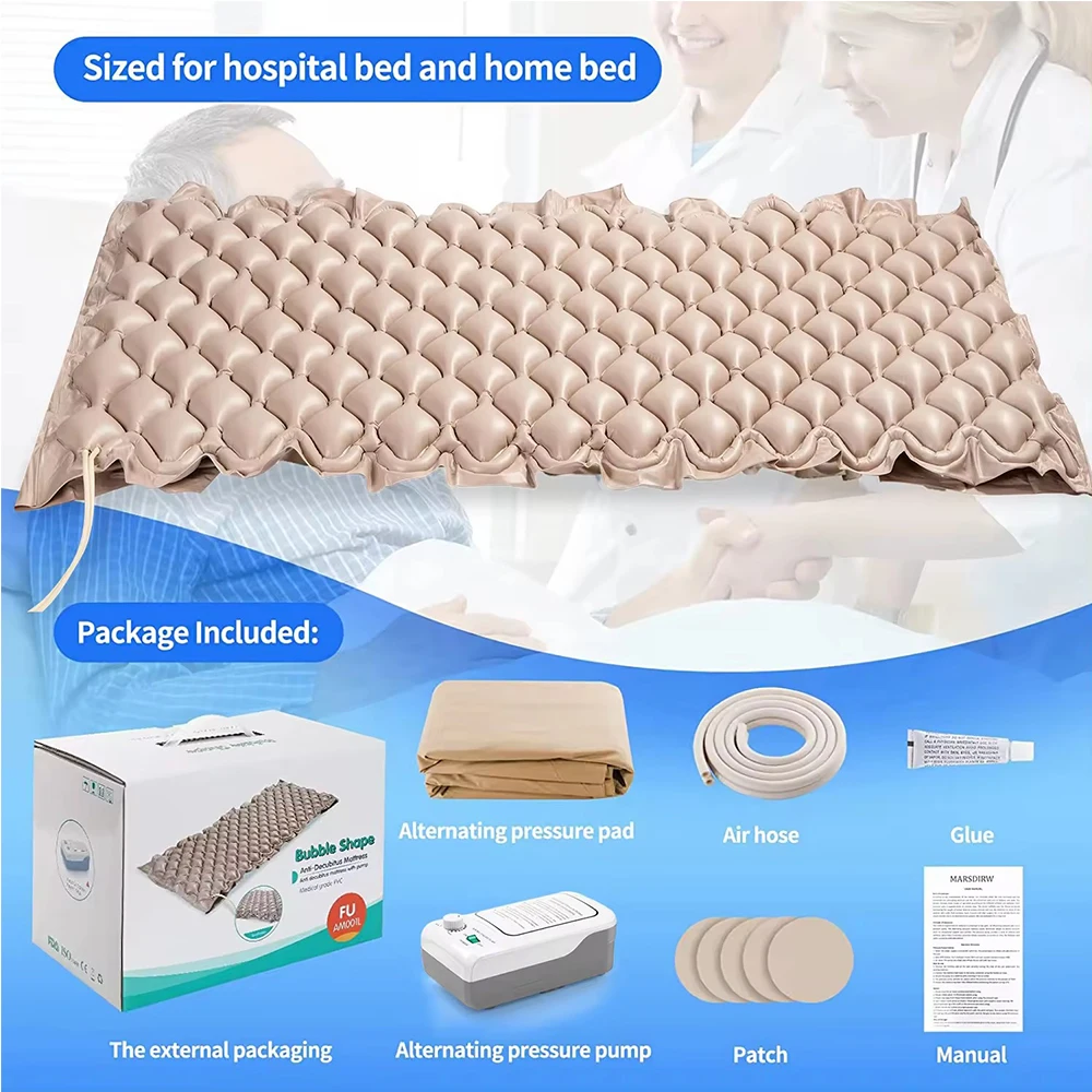 Alternating Air Pressure Mattress Pad, Bed Sore Prevention Solution Mattress Topper with 6-Setting Pump, Waterproof Pad - Image 6