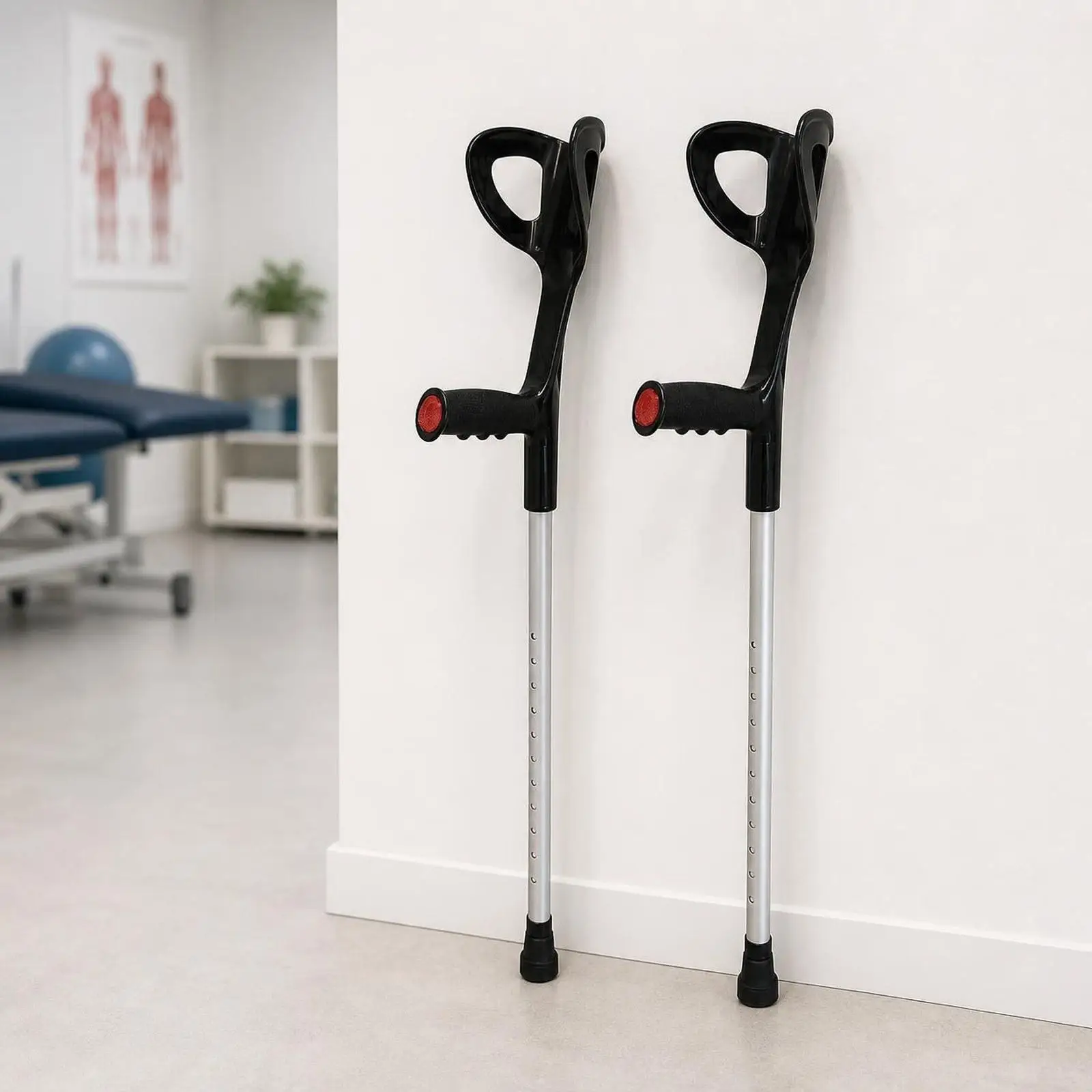 1 Pair Forearm Crutches Ergonomic Convenient Stable Elder Walking Cane Adjustable Height Arm Support for All Terrain Adults - الصورة 4