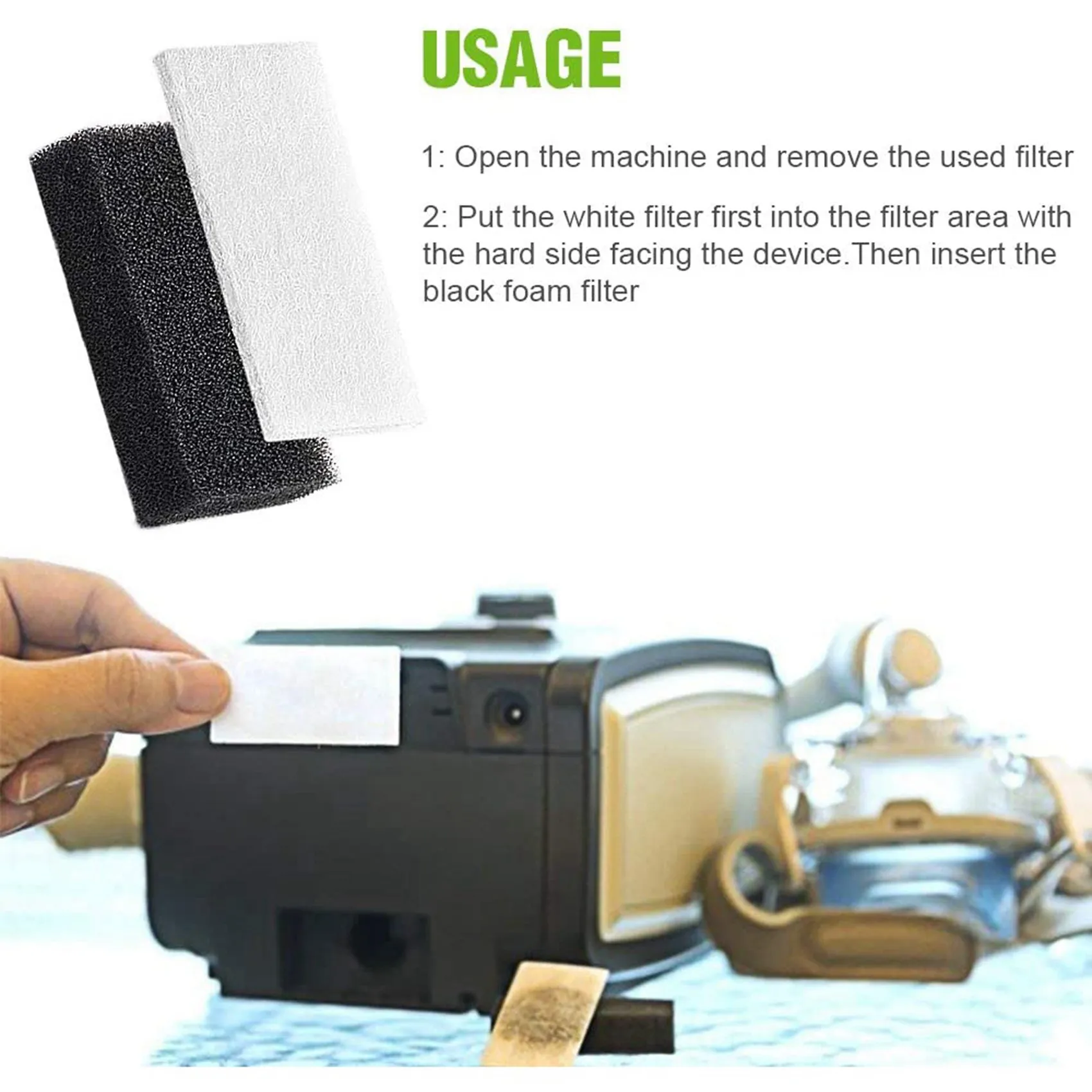 CPAP Filters for Respironics – 100-Pack Premium Foam & Ultra-Fine Filters (M Series) - الصورة 2