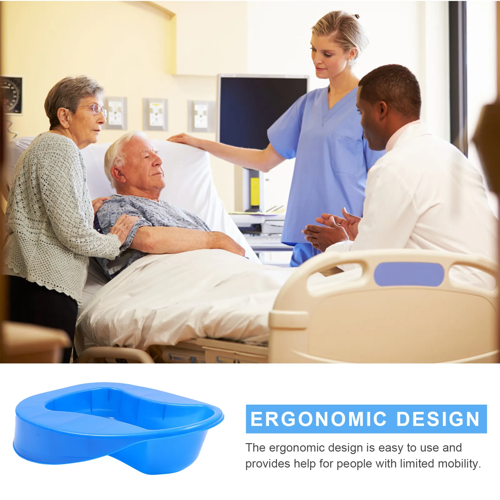 Heavy Duty Plastic Bedpan Thickened Portable Patient Toilet Pan for Elderly Pregnant and Bedridden Adults - الصورة 2