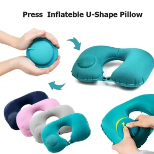 Press-Inflate Neck Pillow