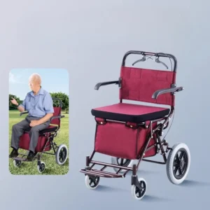 Foldable Shopping Trolley with Seat for Elderly, 4-Wheel Walker and Mobility Scooter, Portable Cart for Grocery