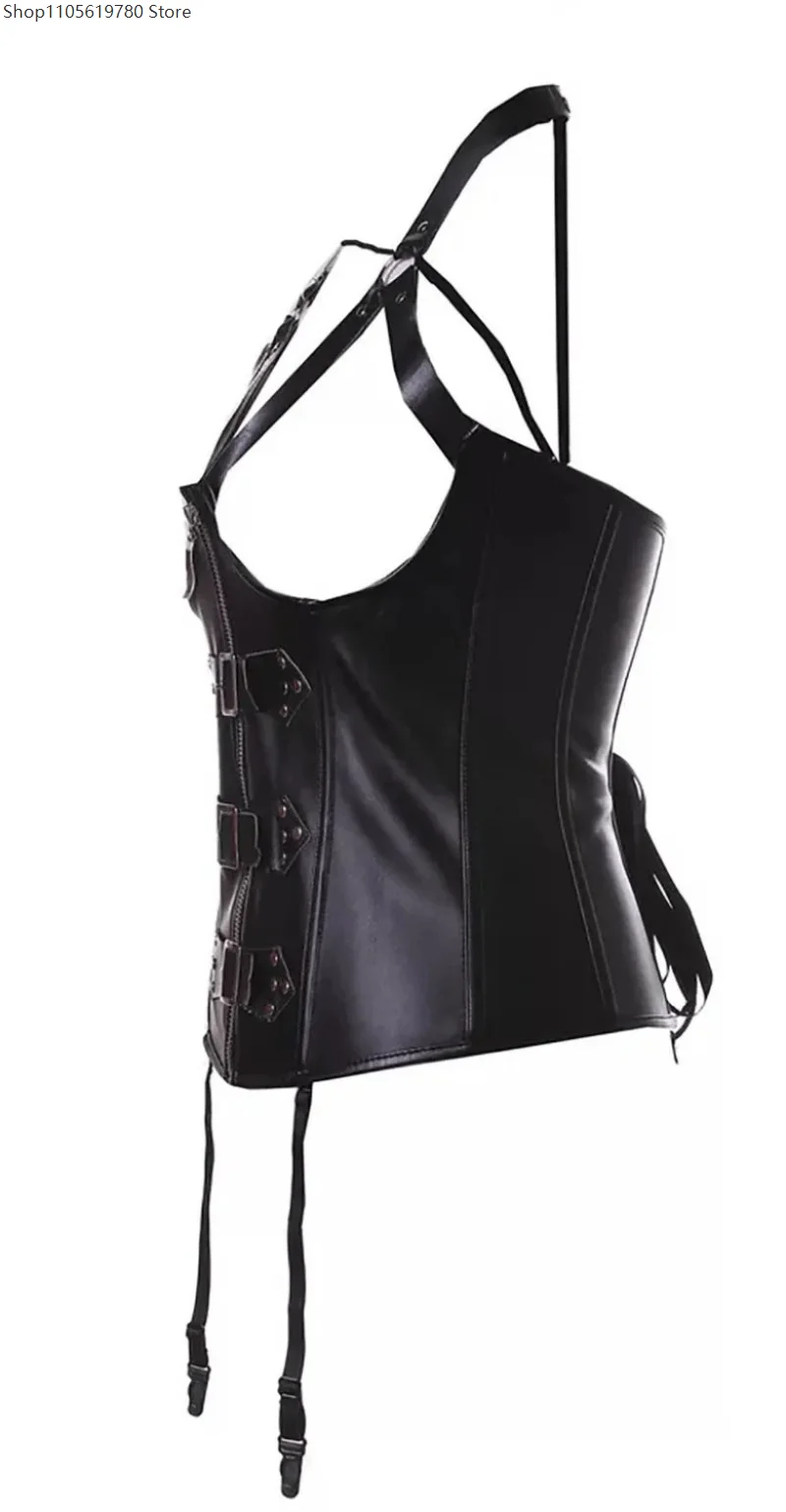 Halter Buckle Leather Corset - Image 4