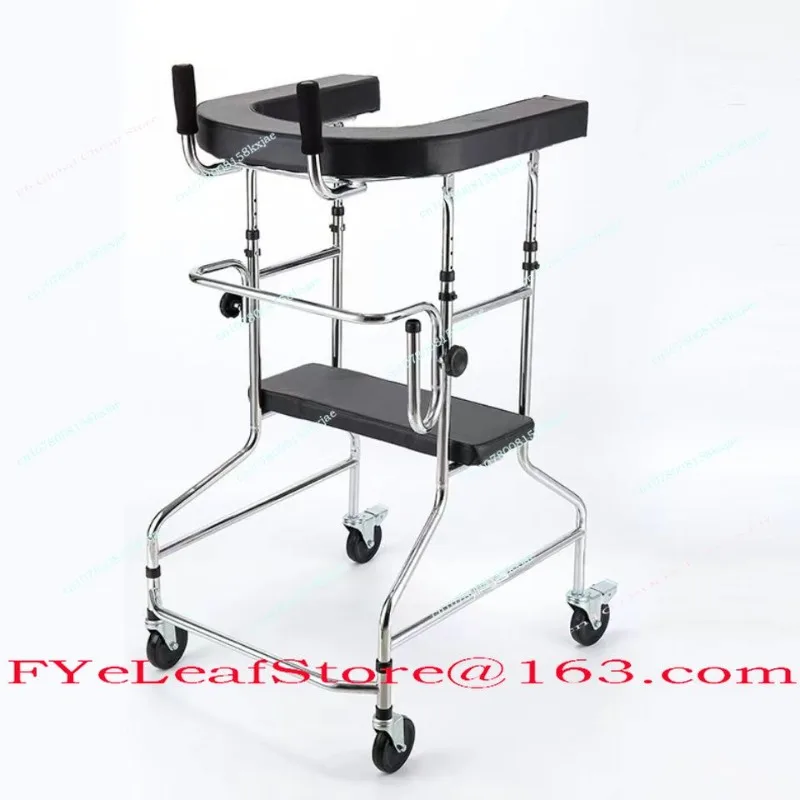 Anti-Slip Walker for Elderly with Adjustable Height & 360° Wheels, Hemiplegia Rehabilitation Training Equipment Stroke Patients