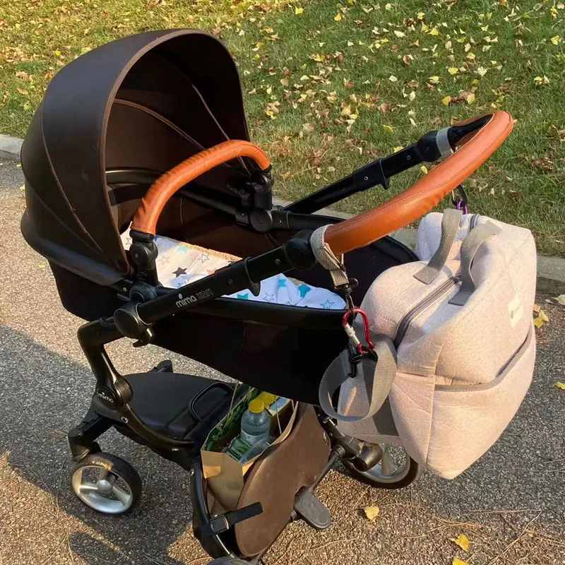 Baby Stroller PU Leather Handle Covers For Mima Xari Pram Bar Sleeve Case Protective Armrest Cover Stroller Accessories - الصورة 2