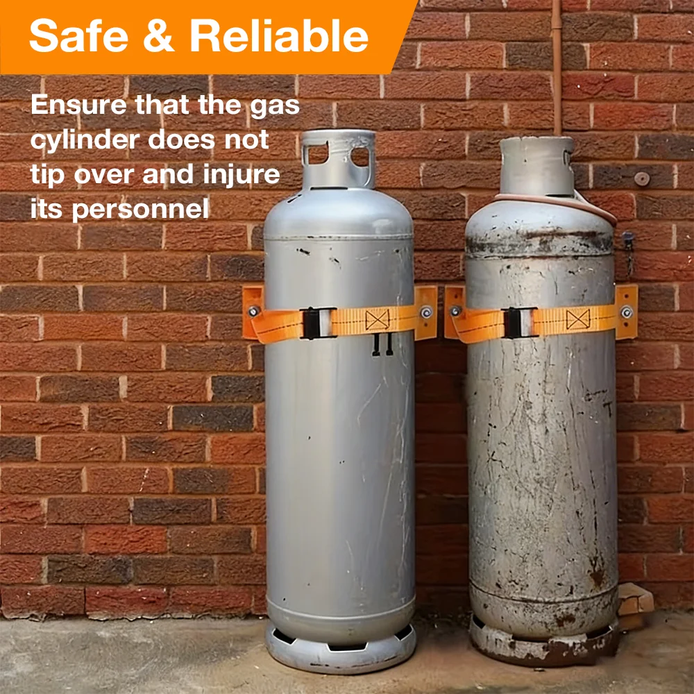 Gas Cylinder Mounting Bracket, Wall-Mounted U-Shaped Bracket For Oxygen/Propane Cylinders, With Safety Straps, For Rvs/Campers - Image 5