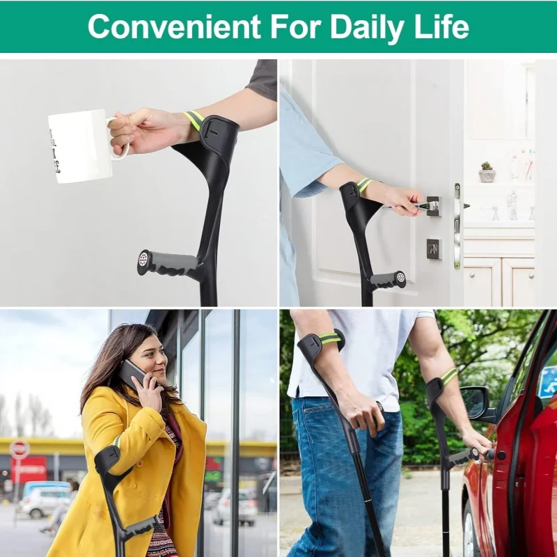 Lightweight Adjustable Forearm Crutches for Adults Foldable Elbow Crutch with Aluminum Cane With Cuff Suitable For Walking - Image 3