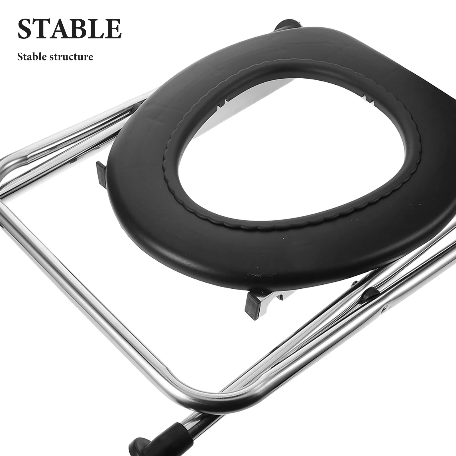Folding Squatting Toilet Stool Portable Toilet Seat for Adults Seniors Pregnant Padded Seat Stable Bathroom Stool - Image 5