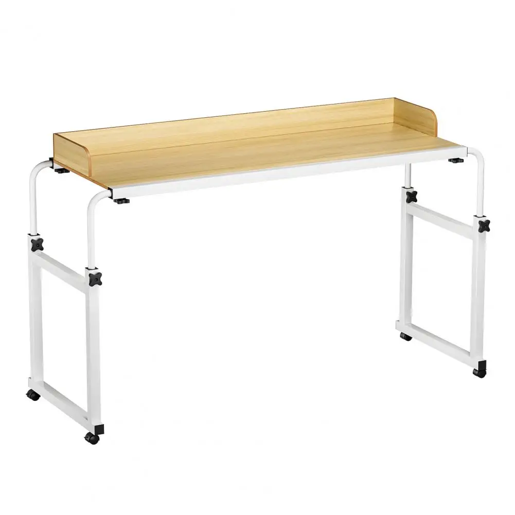 Overbed Table, 120x40CM Height Adjustable Bed Desk With Wheels, Carbon Steel Rolling Over-the-Bed Laptop Desk With Raised Baffle - الصورة 7