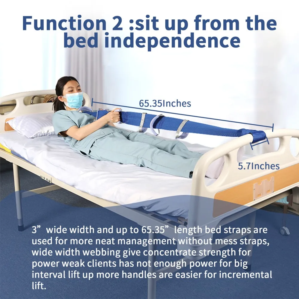 Ehucon Bed Ladder Pull Up Assist Bed Rope Ladder for Seniors, Bedridden Assistance Lift Up Belt Daily Living and Mobility Aids - Image 4