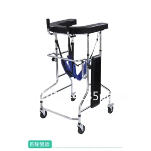 Anti-Slip Walker for Elderly with Adjustable Height & 360° Wheels, for Hemiplegia Rehabilitation Training Stroke Patients